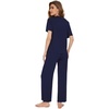 image:imageWiWi Bamboo Viscose Pajamas for Women Super Soft Cooling Loungewear Short Sleeve Tops and Long Pants Sleepwear SXXLBnavy
