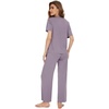 image:imageWiWi Bamboo Viscose Pajamas for Women Super Soft Cooling Loungewear Short Sleeve Tops and Long Pants Sleepwear SXXLBviolet