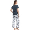 image:imageWiWi Bamboo Viscose Pajamas for Women Super Soft Cooling Loungewear Short Sleeve Tops and Long Pants Sleepwear SXXLCmidnight Blue Feather