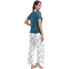 image:imageWiWi Bamboo Viscose Pajamas for Women Super Soft Cooling Loungewear Short Sleeve Tops and Long Pants Sleepwear SXXLCwhiteGreen Dots