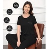 image:imageWiWi Bamboo Viscose Pajamas for Women Super Soft Cooling Loungewear Short Sleeve Tops and Long Pants Sleepwear SXXLDblack