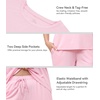 image:imageWiWi Bamboo Viscose Pajamas for Women Super Soft Cooling Loungewear Short Sleeve Tops and Long Pants Sleepwear SXXLDpink