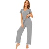 image:imageWiWi Bamboo Viscose Pajamas for Women Super Soft Short Sleeve Pajama Set with Pants Cooling Pjs Lightweight Loungewear SXXLAheather Grey