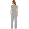 image:imageWiWi Bamboo Viscose Pajamas for Women Super Soft Short Sleeve Pajama Set with Pants Cooling Pjs Lightweight Loungewear SXXLAheather Grey