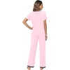 image:imageWiWi Bamboo Viscose Pajamas for Women Super Soft Short Sleeve Pajama Set with Pants Cooling Pjs Lightweight Loungewear SXXLBpink