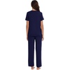 image:imageWiWi Bamboo Viscose Pajamas for Women Super Soft Short Sleeve Pajama Set with Pants Cooling Pjs Lightweight Loungewear SXXLBsolid Navy