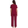 image:imageWiWi Bamboo Viscose Pajamas for Women Super Soft Short Sleeve Pajama Set with Pants Cooling Pjs Lightweight Loungewear SXXLBwine