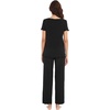 image:imageWiWi Bamboo Viscose Pajamas for Women Super Soft Short Sleeve Pajama Set with Pants Cooling Pjs Lightweight Loungewear SXXLCblack