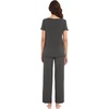 image:imageWiWi Bamboo Viscose Pajamas for Women Super Soft Short Sleeve Pajama Set with Pants Cooling Pjs Lightweight Loungewear SXXLCiron Grey