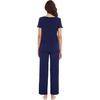 image:imageWiWi Bamboo Viscose Pajamas for Women Super Soft Short Sleeve Pajama Set with Pants Cooling Pjs Lightweight Loungewear SXXLCnavy