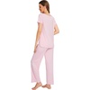 image:imageWiWi Bamboo Viscose Pajamas for Women Super Soft Short Sleeve Pajama Set with Pants Cooling Pjs Lightweight Loungewear SXXLCpink