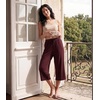 image:imageWiWi Bamboo Viscose womens capri pants Wide Leg Pajama Super Soft Lounge knit Sleep shorts Cooling Pj Bottoms SXXLAbrownish Red