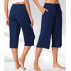 image:imageWiWi Bamboo Viscose womens capri pants Wide Leg Pajama Super Soft Lounge knit Sleep shorts Cooling Pj Bottoms SXXLAdark Blue