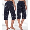 image:imageWiWi Bamboo Viscose womens capri pants Wide Leg Pajama Super Soft Lounge knit Sleep shorts Cooling Pj Bottoms SXXLAnavy Stars