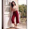 image:imageWiWi Bamboo Viscose womens capri pants Wide Leg Pajama Super Soft Lounge knit Sleep shorts Cooling Pj Bottoms SXXLAwine Red