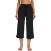 image:imageWiWi Bamboo Viscose womens capri pants Wide Leg Pajama Super Soft Lounge knit Sleep shorts Cooling Pj Bottoms SXXLBblack