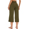 image:imageWiWi Bamboo Viscose womens capri pants Wide Leg Pajama Super Soft Lounge knit Sleep shorts Cooling Pj Bottoms SXXLBdark Army Green