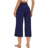 image:imageWiWi Bamboo Viscose womens capri pants Wide Leg Pajama Super Soft Lounge knit Sleep shorts Cooling Pj Bottoms SXXLBnavy