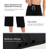 image:imageWiWi Bamboo Viscose womens capri pants Wide Leg Pajama Super Soft Lounge knit Sleep shorts Cooling Pj Bottoms SXXLCblack