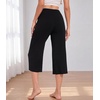 image:imageWiWi Bamboo Viscose womens capri pants Wide Leg Pajama Super Soft Lounge knit Sleep shorts Cooling Pj Bottoms SXXLCblack