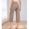 image:imageWiWi Bamboo Viscose womens capri pants Wide Leg Pajama Super Soft Lounge knit Sleep shorts Cooling Pj Bottoms SXXLCcamel