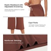 image:imageWiWi Bamboo Viscose womens capri pants Wide Leg Pajama Super Soft Lounge knit Sleep shorts Cooling Pj Bottoms SXXLCchocolate Brown