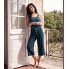 image:imageWiWi Bamboo Viscose womens capri pants Wide Leg Pajama Super Soft Lounge knit Sleep shorts Cooling Pj Bottoms SXXLCdark Bluish Green