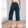 image:imageWiWi Bamboo Viscose womens capri pants Wide Leg Pajama Super Soft Lounge knit Sleep shorts Cooling Pj Bottoms SXXLCdark Bluish Green