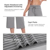 image:imageWiWi Bamboo Viscose womens capri pants Wide Leg Pajama Super Soft Lounge knit Sleep shorts Cooling Pj Bottoms SXXLCheather Grey Stripe