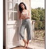 image:imageWiWi Bamboo Viscose womens capri pants Wide Leg Pajama Super Soft Lounge knit Sleep shorts Cooling Pj Bottoms SXXLCheather Grey Stripe