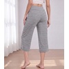 image:imageWiWi Bamboo Viscose womens capri pants Wide Leg Pajama Super Soft Lounge knit Sleep shorts Cooling Pj Bottoms SXXLCheather Grey Stripe