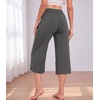 image:imageWiWi Bamboo Viscose womens capri pants Wide Leg Pajama Super Soft Lounge knit Sleep shorts Cooling Pj Bottoms SXXLCiron Grey