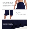 image:imageWiWi Bamboo Viscose womens capri pants Wide Leg Pajama Super Soft Lounge knit Sleep shorts Cooling Pj Bottoms SXXLCnavy