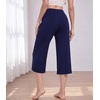 image:imageWiWi Bamboo Viscose womens capri pants Wide Leg Pajama Super Soft Lounge knit Sleep shorts Cooling Pj Bottoms SXXLCnavy