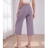 image:imageWiWi Bamboo Viscose womens capri pants Wide Leg Pajama Super Soft Lounge knit Sleep shorts Cooling Pj Bottoms SXXLCviolet