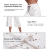 image:imageWiWi Bamboo Viscose womens capri pants Wide Leg Pajama Super Soft Lounge knit Sleep shorts Cooling Pj Bottoms SXXLCwhite Stars