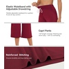 image:imageWiWi Bamboo Viscose womens capri pants Wide Leg Pajama Super Soft Lounge knit Sleep shorts Cooling Pj Bottoms SXXLCwine