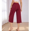 image:imageWiWi Bamboo Viscose womens capri pants Wide Leg Pajama Super Soft Lounge knit Sleep shorts Cooling Pj Bottoms SXXLCwine
