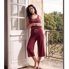 image:imageWiWi Bamboo Viscose womens capri pants Wide Leg Pajama Super Soft Lounge knit Sleep shorts Cooling Pj Bottoms SXXLCwine