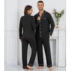 image:imageWiWi Couples Pajamas Set Women amp Men Super Soft Long Sleeve Sleepwear 1Pack Cool Bamboo Viscose PJs Set with Pockets SXXLBlack