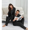 image:imageWiWi Couples Pajamas Set Women amp Men Super Soft Long Sleeve Sleepwear 1Pack Cool Bamboo Viscose PJs Set with Pockets SXXLBlack