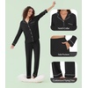 image:imageWiWi Couples Pajamas Set Women amp Men Super Soft Long Sleeve Sleepwear 1Pack Cool Bamboo Viscose PJs Set with Pockets SXXLBlack