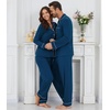 image:imageWiWi Couples Pajamas Set Women amp Men Super Soft Long Sleeve Sleepwear 1Pack Cool Bamboo Viscose PJs Set with Pockets SXXLInk Blue