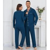 image:imageWiWi Couples Pajamas Set Women amp Men Super Soft Long Sleeve Sleepwear 1Pack Cool Bamboo Viscose PJs Set with Pockets SXXLInk Blue