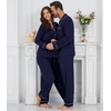 image:imageWiWi Couples Pajamas Set Women amp Men Super Soft Long Sleeve Sleepwear 1Pack Cool Bamboo Viscose PJs Set with Pockets SXXLNavy