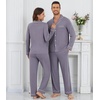 image:imageWiWi Couples Pajamas Set Women amp Men Super Soft Long Sleeve Sleepwear 1Pack Cool Bamboo Viscose PJs Set with Pockets SXXLPurplish Grey