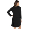 image:imageWiWi Long Sleeve Bamboo Viscose Nightgowns for Women Soft Cooling Lightweight Sleep Night Dress for Women Sleepwear SXXLAblack