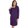 image:imageWiWi Long Sleeve Bamboo Viscose Nightgowns for Women Soft Cooling Lightweight Sleep Night Dress for Women Sleepwear SXXLAdark Purple