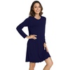 image:imageWiWi Long Sleeve Bamboo Viscose Nightgowns for Women Soft Cooling Lightweight Sleep Night Dress for Women Sleepwear SXXLAnavy