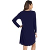 image:imageWiWi Long Sleeve Bamboo Viscose Nightgowns for Women Soft Cooling Lightweight Sleep Night Dress for Women Sleepwear SXXLAnavy